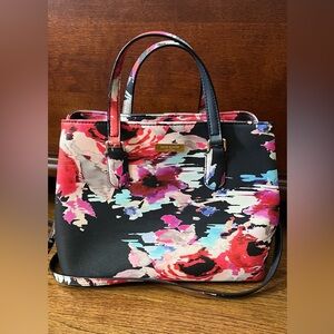Kate Spade Vibrant Floral Tote in Black and Pink